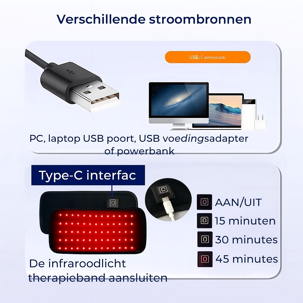 Roodlicht Warmteband | Ontspannend comfort | Flexibele pasvorm | Dagelijks gebruik