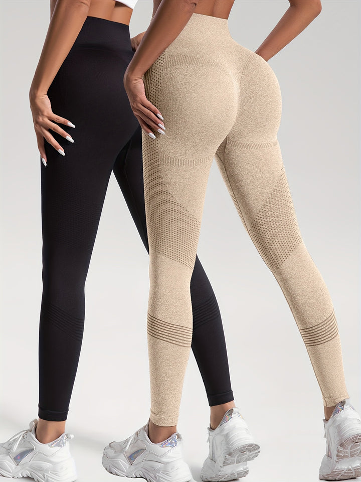 Alena Essentials: Set van 2 Effen Stretch Leggings - Comfortabele Activewear voor Dames