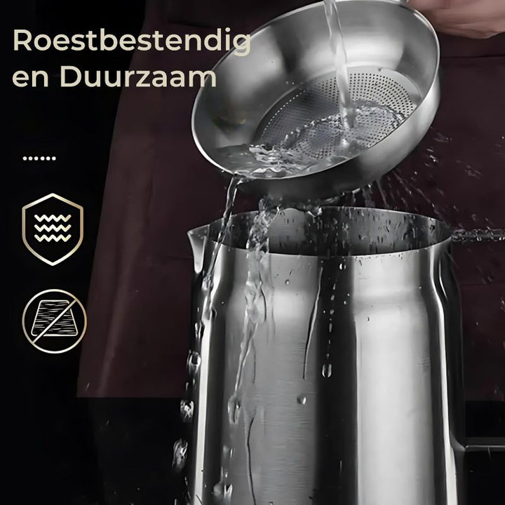 My Fry | Multifunctionele Olie Zeef Kookpan met Deksel