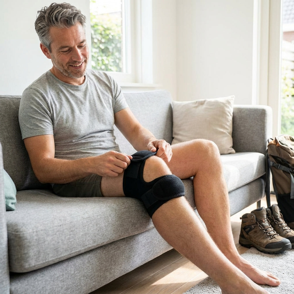 Verstelbare Knieband met Gerichte Pasvorm | Dagelijks Comfort | Vrij Bewegen | Discreet en Flexibel
