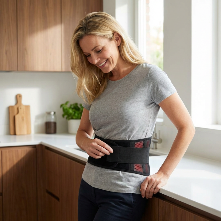 Verstelbare Comfortband voor de Onderrug | Dagelijkse Warmte en Ondersteuning | Ontspanning bij Beweging | Discreet en Draagbaar