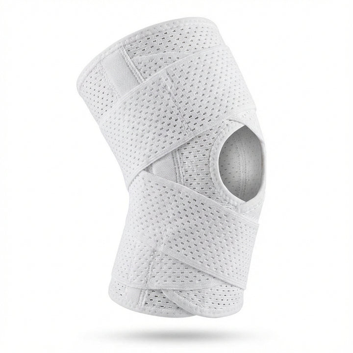 Kniebandage met Verstelbare Wikkeling | Dagelijks Comfort en Stabiliteit | Beweging en Ondersteuning