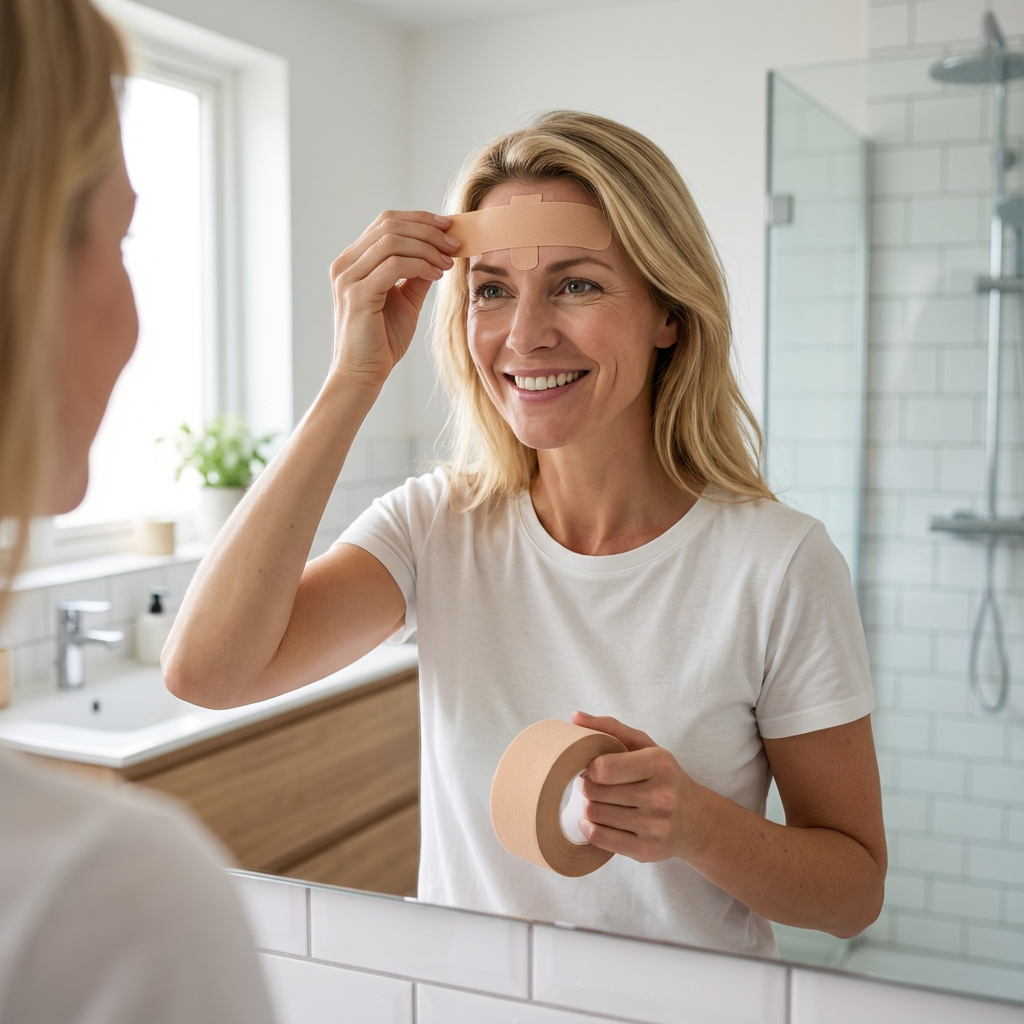 Gezichts- en Nek Tape met Flexibele Structuur | Ondersteunt een ontspannen uitstraling | Voor dagelijkse zelfzorg | Zachte huidroutine