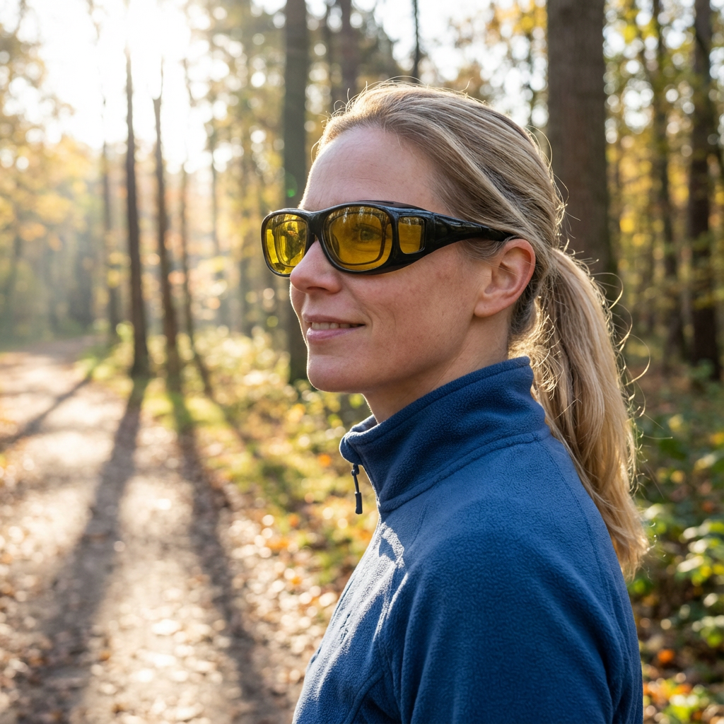 Nachtbril met Gele Contrastlenzen | Vermindert verblinding | Voor rijden bij weinig licht | Rust en focus onderweg