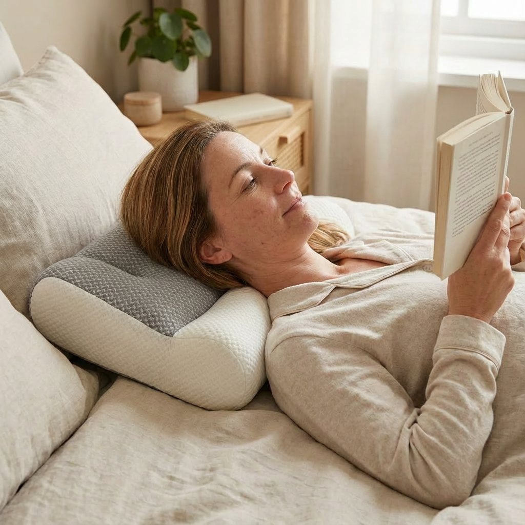 Ergonomisch Slaapkussen met Contourvorm | Ondersteunt een rustige slaaphouding | Voor elke slaappositie | Dagelijks comfort