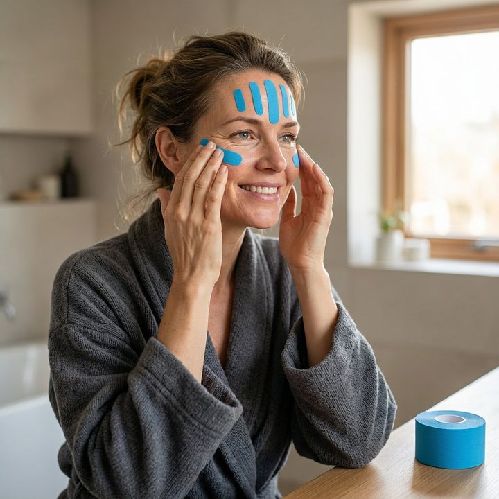 Gezichts- en Nek Tape met Flexibele Structuur | Ondersteunt een ontspannen uitstraling | Voor dagelijkse zelfzorg | Zachte huidroutine