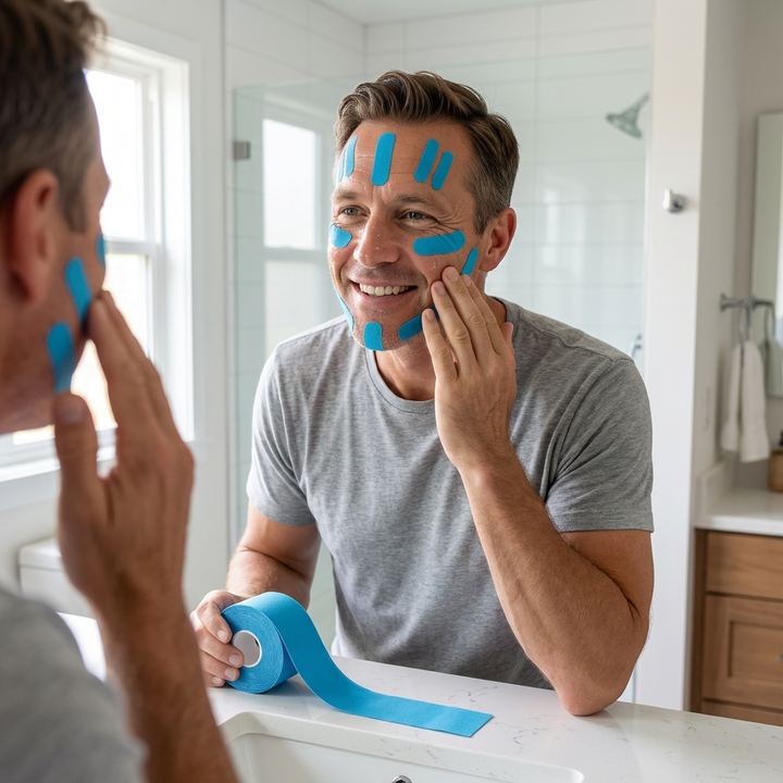 Gezichts- en Nek Tape met Flexibele Structuur | Ondersteunt een ontspannen uitstraling | Voor dagelijkse zelfzorg | Zachte huidroutine