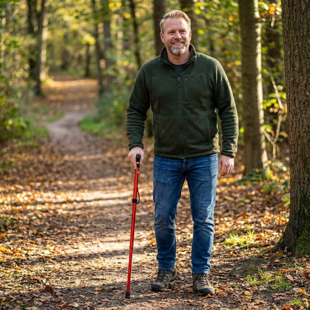Opvouwbare Wandelstok met Verstelbare Hoogte | Biedt stabiele ondersteuning | Voor dagelijks en onderweg gebruik | Licht en betrouwbaar