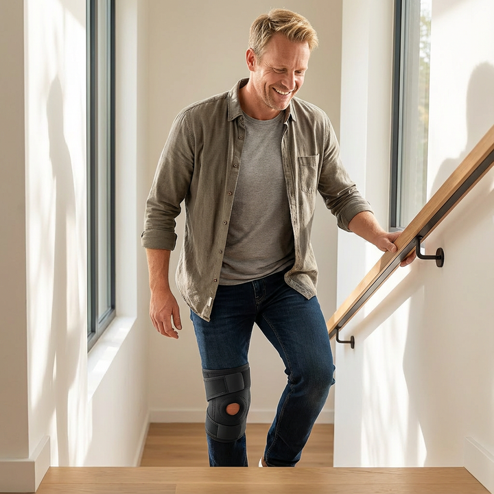 Verstelbare Knieband met Open Ontwerp | Dagelijks Comfort | Stabiliteit bij Bewegen | Discreet en Flexibel