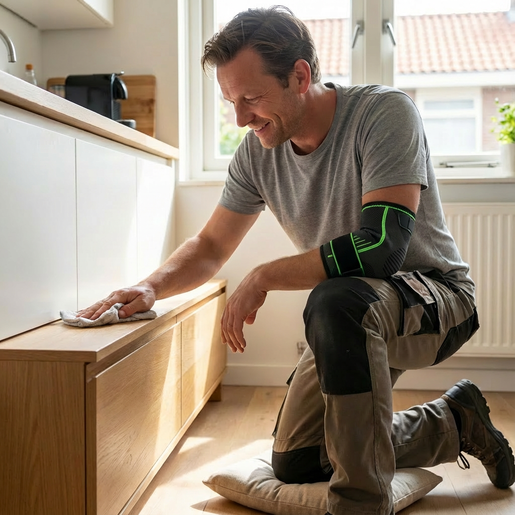 Ondersteunende Elleboogbrace met Flexibele Pasvorm | Dagelijks armcomfort | Voor actieve en rustige momenten | Licht en ademend