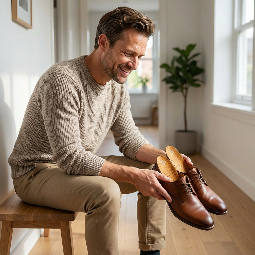 Lederen Inlegzolen met Voetboogondersteuning | Dagelijks Comfort | Ademend Ontwerp