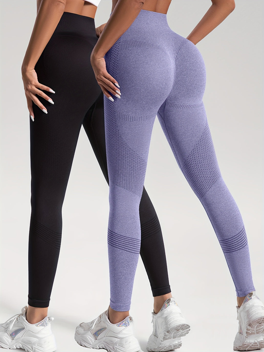 Alena Essentials: Set van 2 Effen Stretch Leggings - Comfortabele Activewear voor Dames