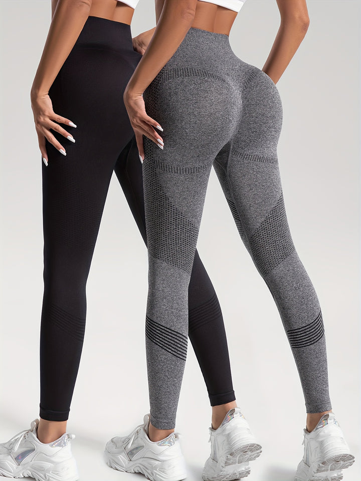 Alena Essentials: Set van 2 Effen Stretch Leggings - Comfortabele Activewear voor Dames