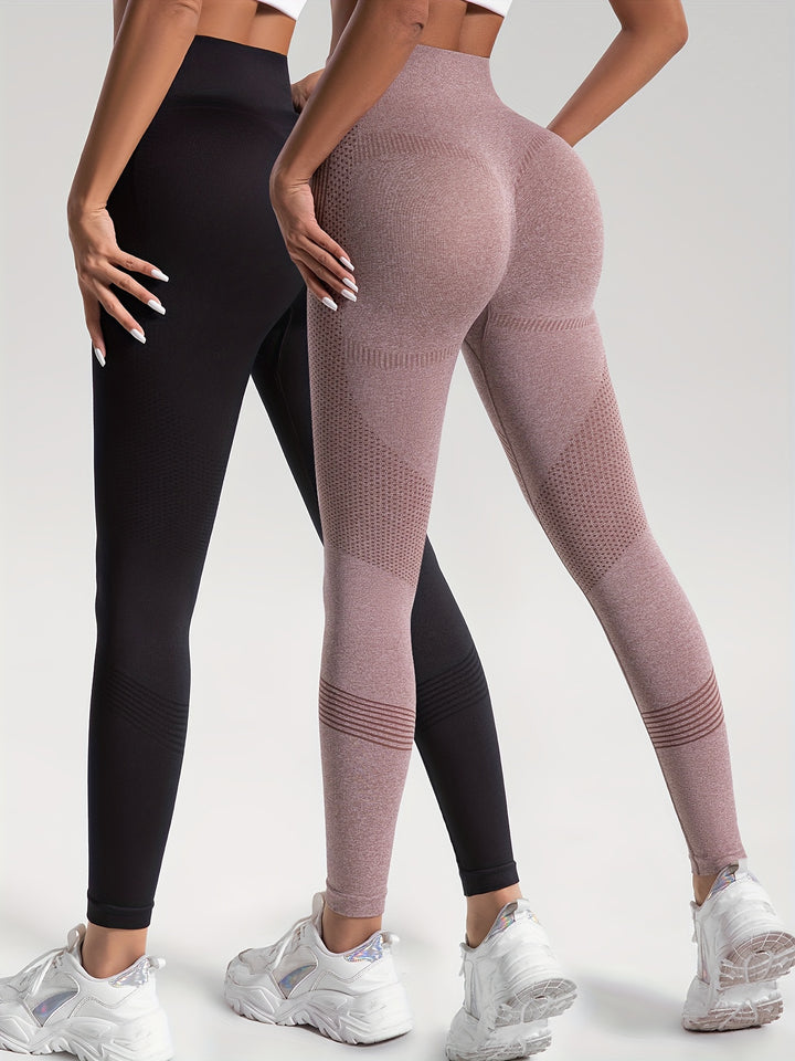 Alena Essentials: Set van 2 Effen Stretch Leggings - Comfortabele Activewear voor Dames