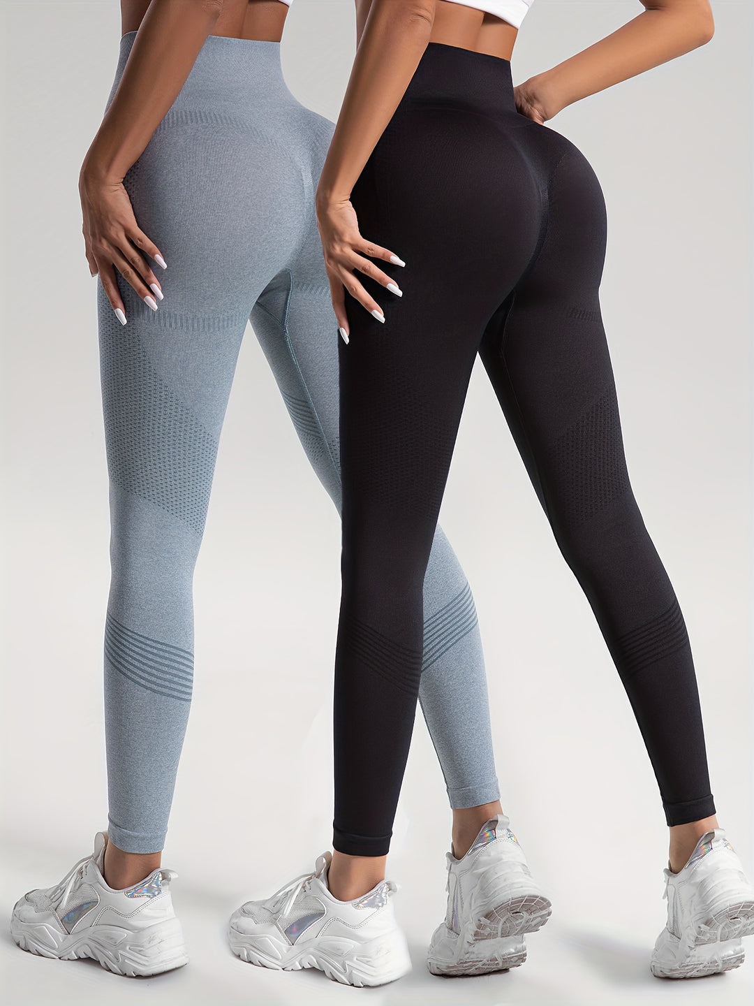 Alena Essentials: Set van 2 Effen Stretch Leggings - Comfortabele Activewear voor Dames