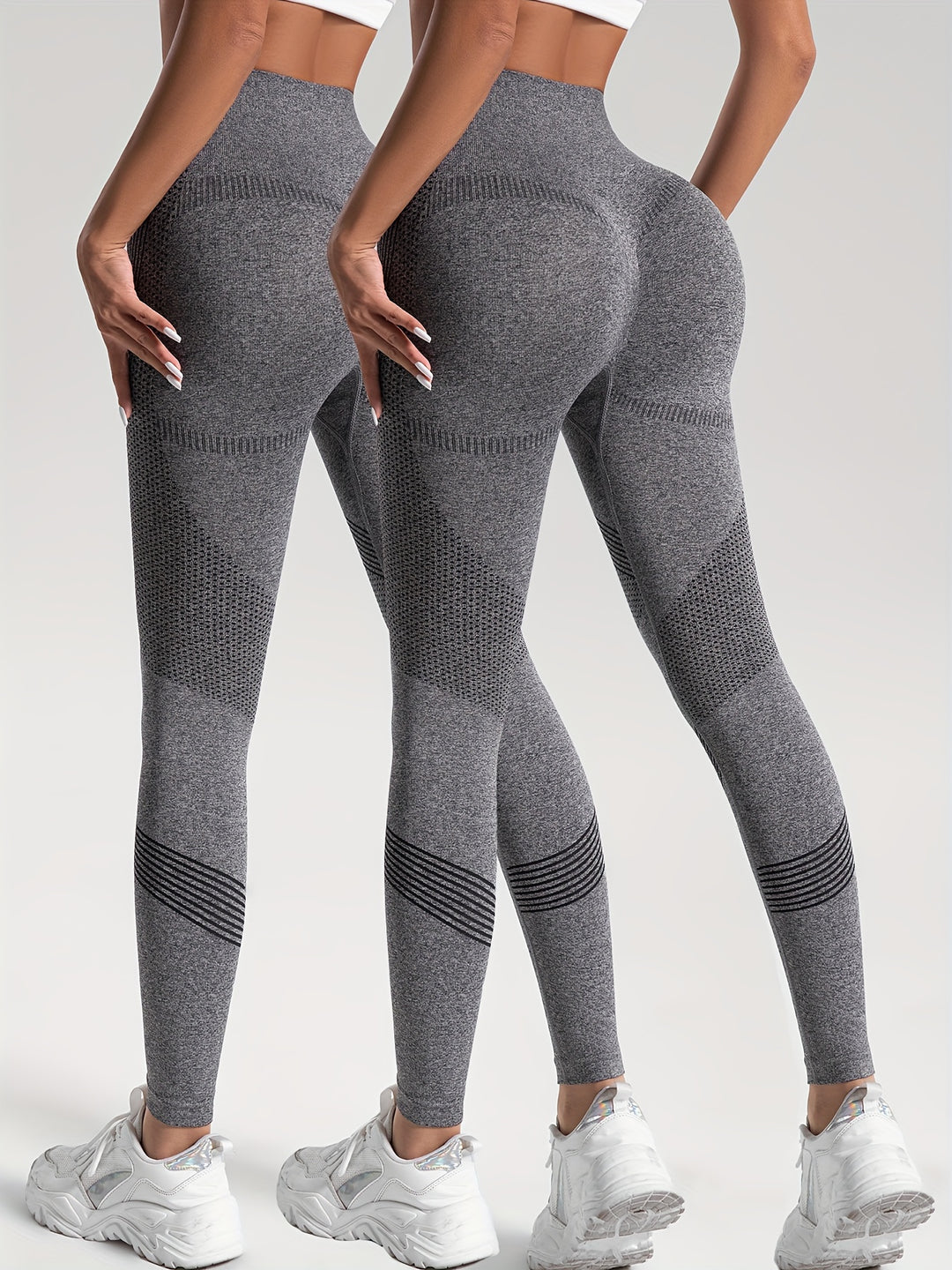 Alena Essentials: Set van 2 Effen Stretch Leggings - Comfortabele Activewear voor Dames
