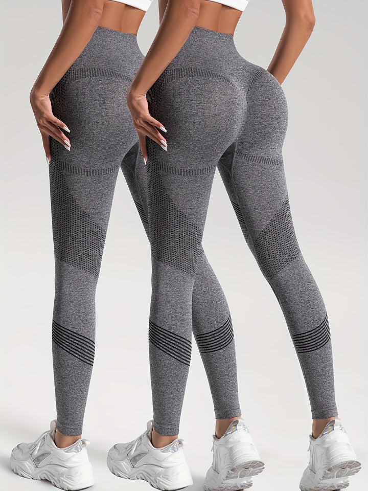 Alena Essentials: Set van 2 Effen Stretch Leggings - Comfortabele Activewear voor Dames