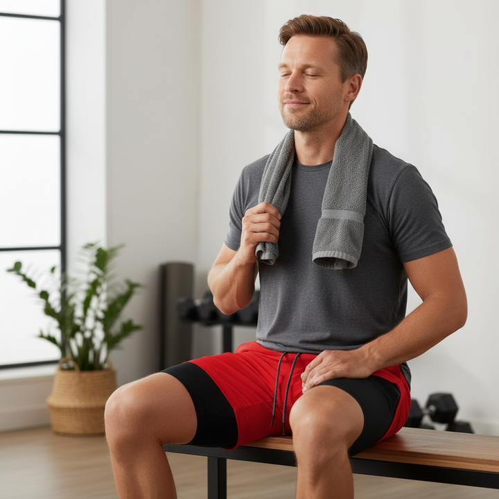 Heren sportshort | Ademend en flexibel ontwerp | Bewegingsvrijheid tijdens training | Met veilige zakken