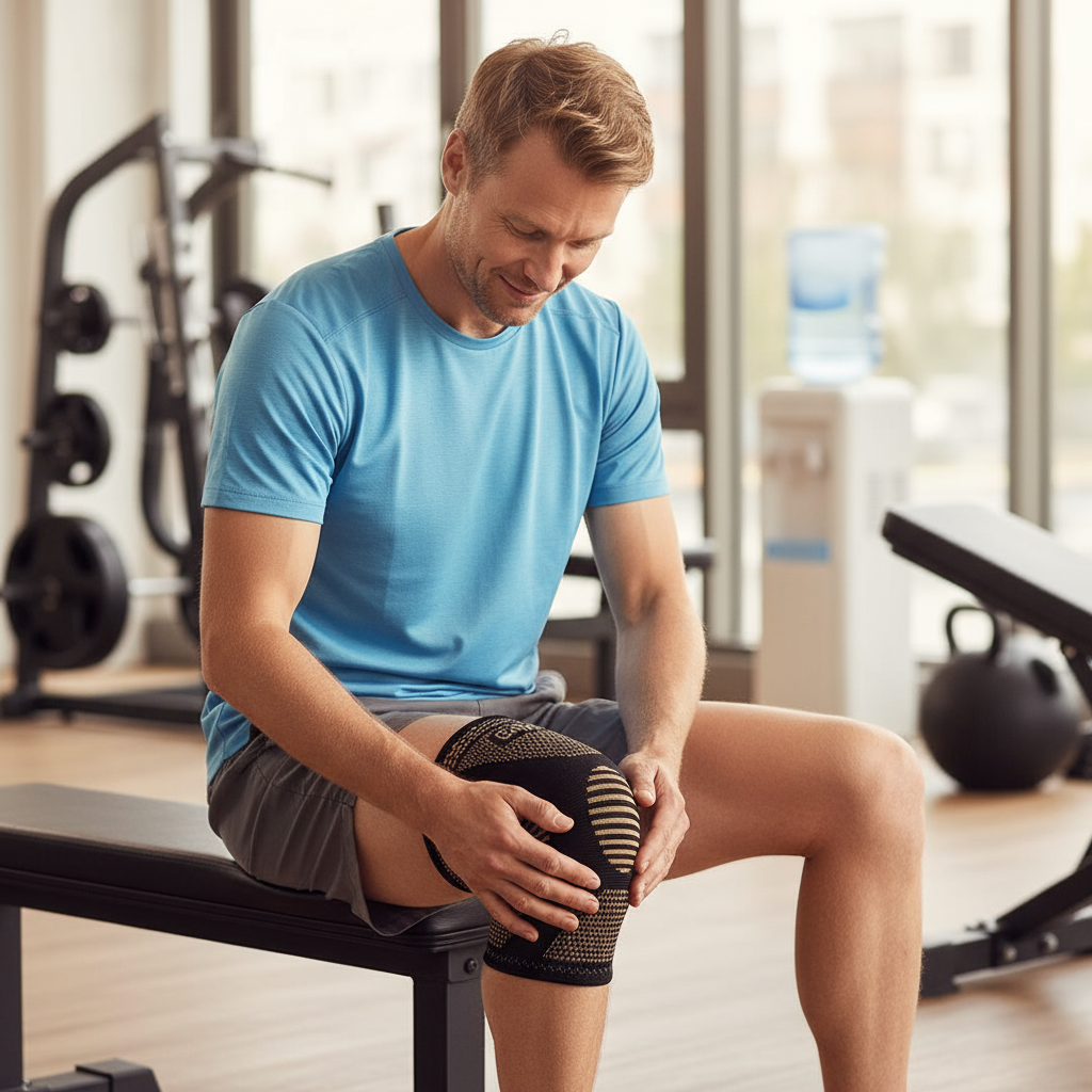 Kniecompressiemouw | Ondersteunend comfort | Dagelijks gebruik & sport | Flexibele pasvorm