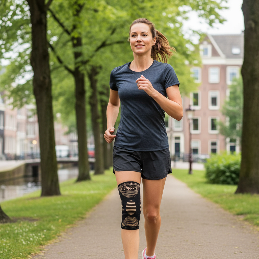 Kniecompressiemouw | Ondersteunend comfort | Dagelijks gebruik & sport | Flexibele pasvorm